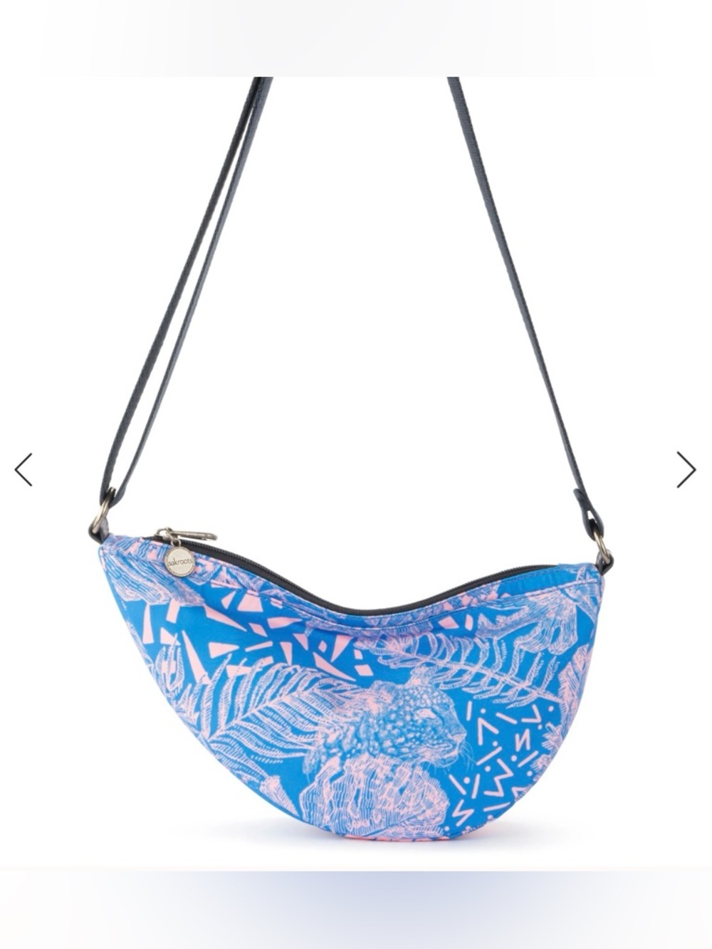 The Sak Tess Sling Blue & Pink Bubblegum Wildlife Crossbody Shoulder Bag - Picture 5 of 7